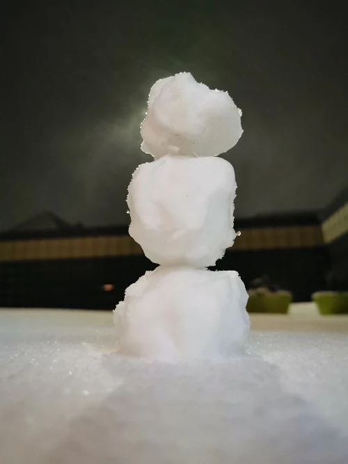 A little snowman greeting from the outside.