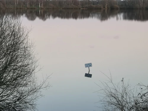A last sign of civilization in the middle of the lake...